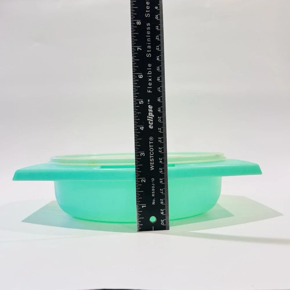 Vintage Tupperware Jadeite Storage Bowl w Lid‎ & Handles No. 786-2 No Grater